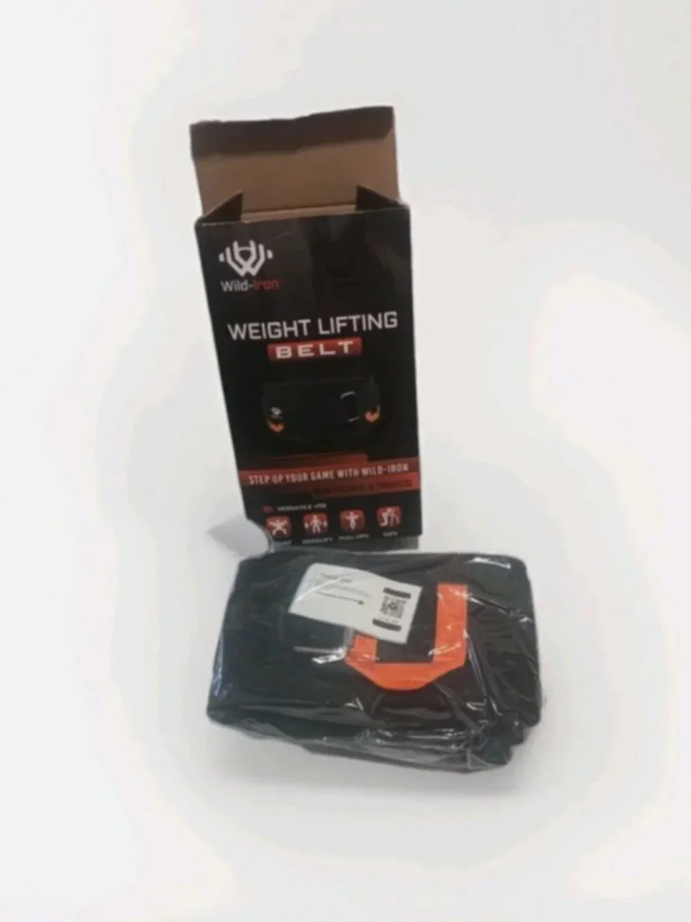 Wild-Iron Weight Lifting Belt Adjustable Gym Workout Back Support Black Orange